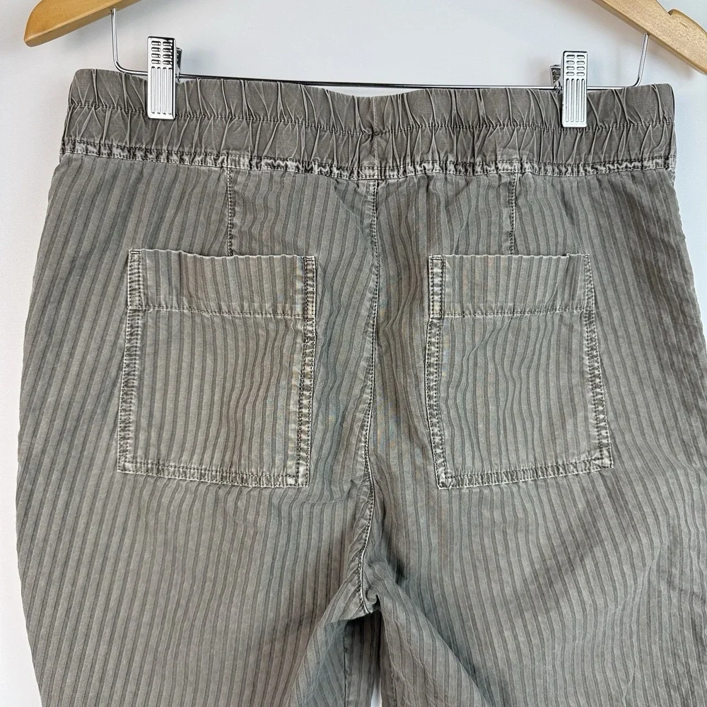 James Perse Utility Crop Jogger Pants Women (M) Olive Stripe WSSC1981 $225 - Picture 4 of 12